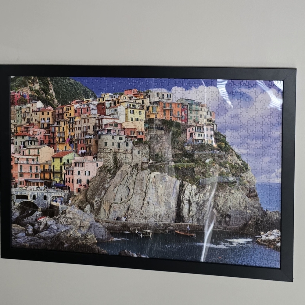 Puzzle Art - 1000-Pc Puzzle Cinque Terre Italy - Completed and Black Framed - Picture 11 of 16